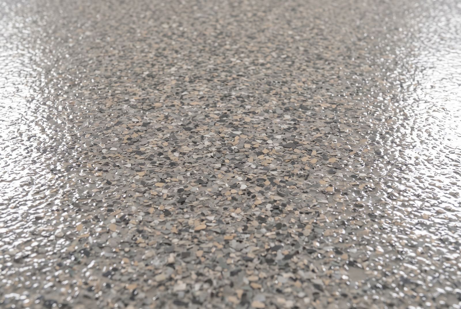 Flake epoxy garage floor